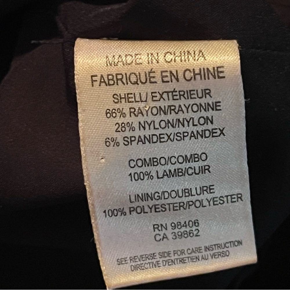 Theory Little Black Dress Size 4 Stretch Cotton with Genuine Leather Luxury - Picture 6 of 6